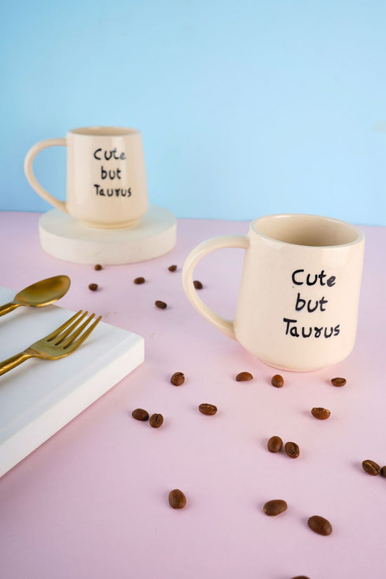 cute but taurus mug with white color