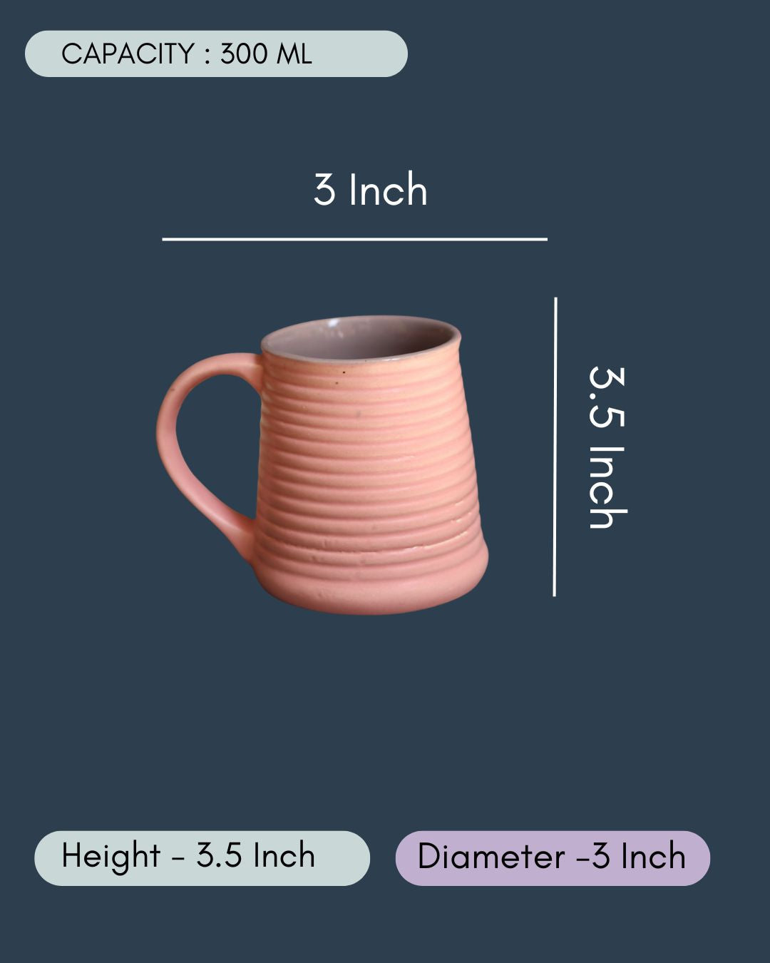 Pink & Grey Coffee Mug - Tall