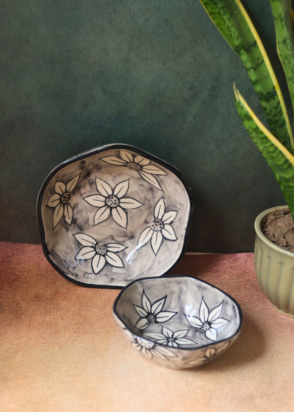 Handmade ceramic stunning breakfast bowls
