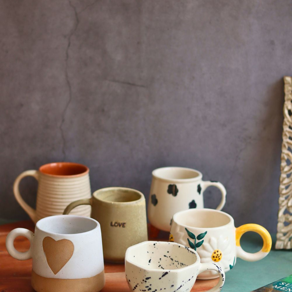 set of 6 mugs set made by ceramic 