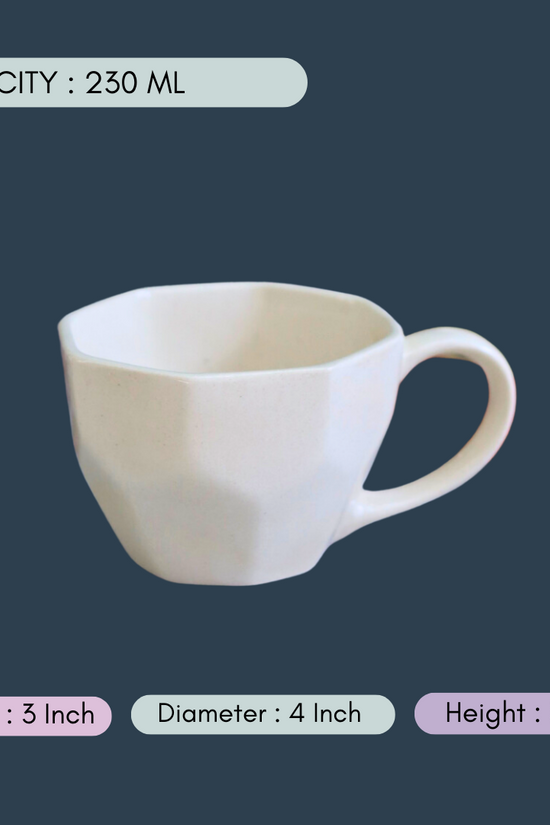 handmade Not so basic white mug with measurement