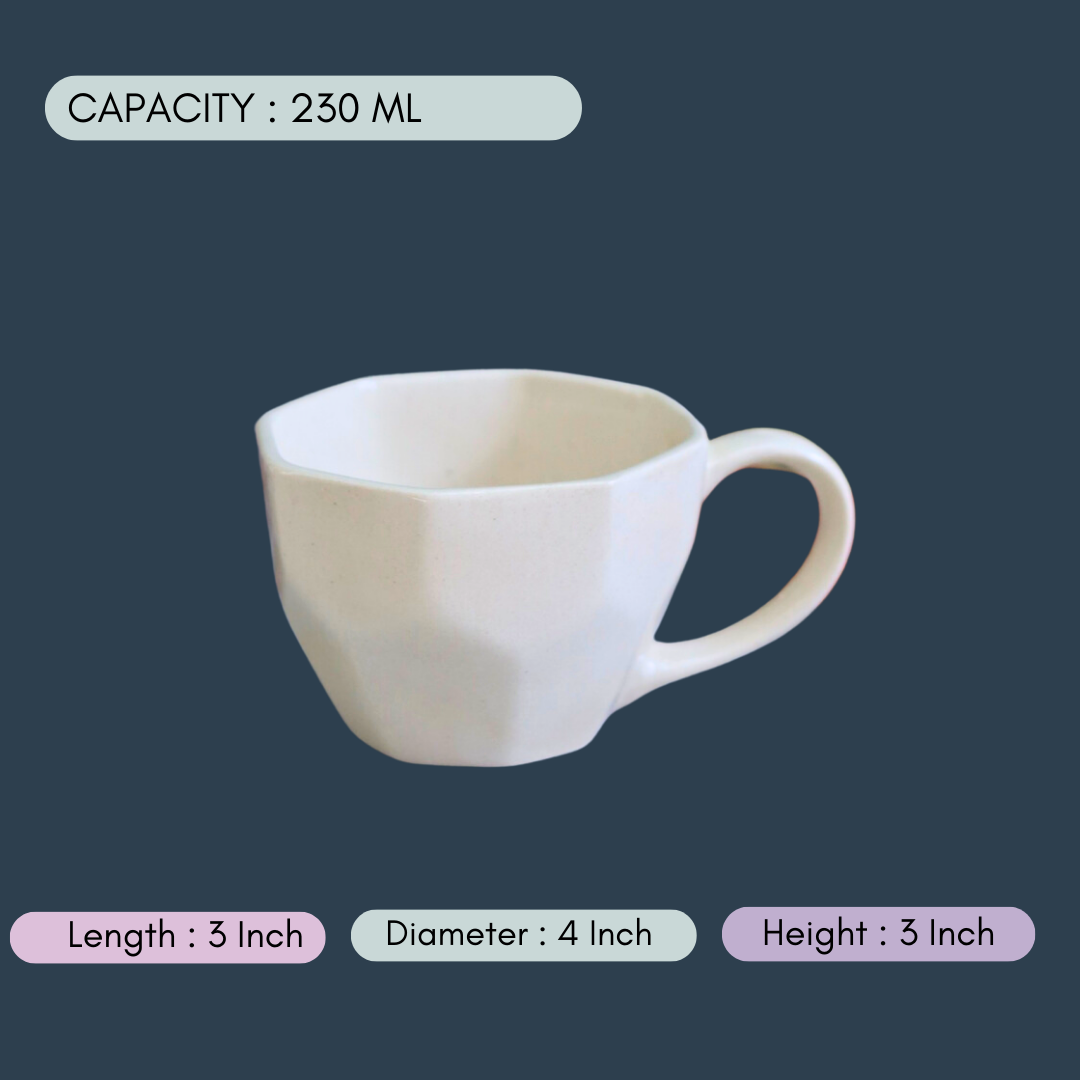 handmade Not so basic white mug with measurement