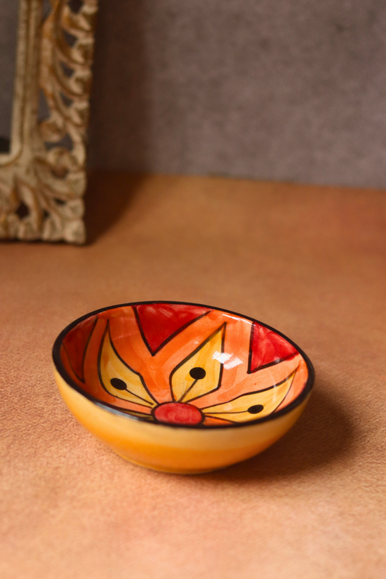 Serveware orange abstract nut bowls