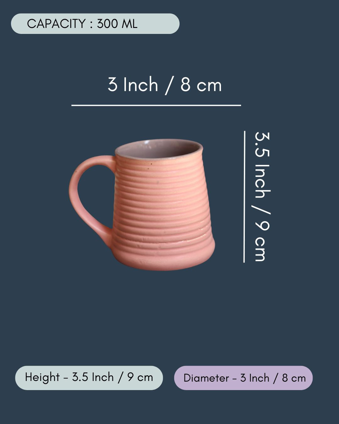 Pink & Grey Coffee Mug - Tall