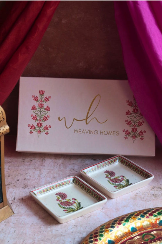 Handmade Red Motif Platter in a Gift Box