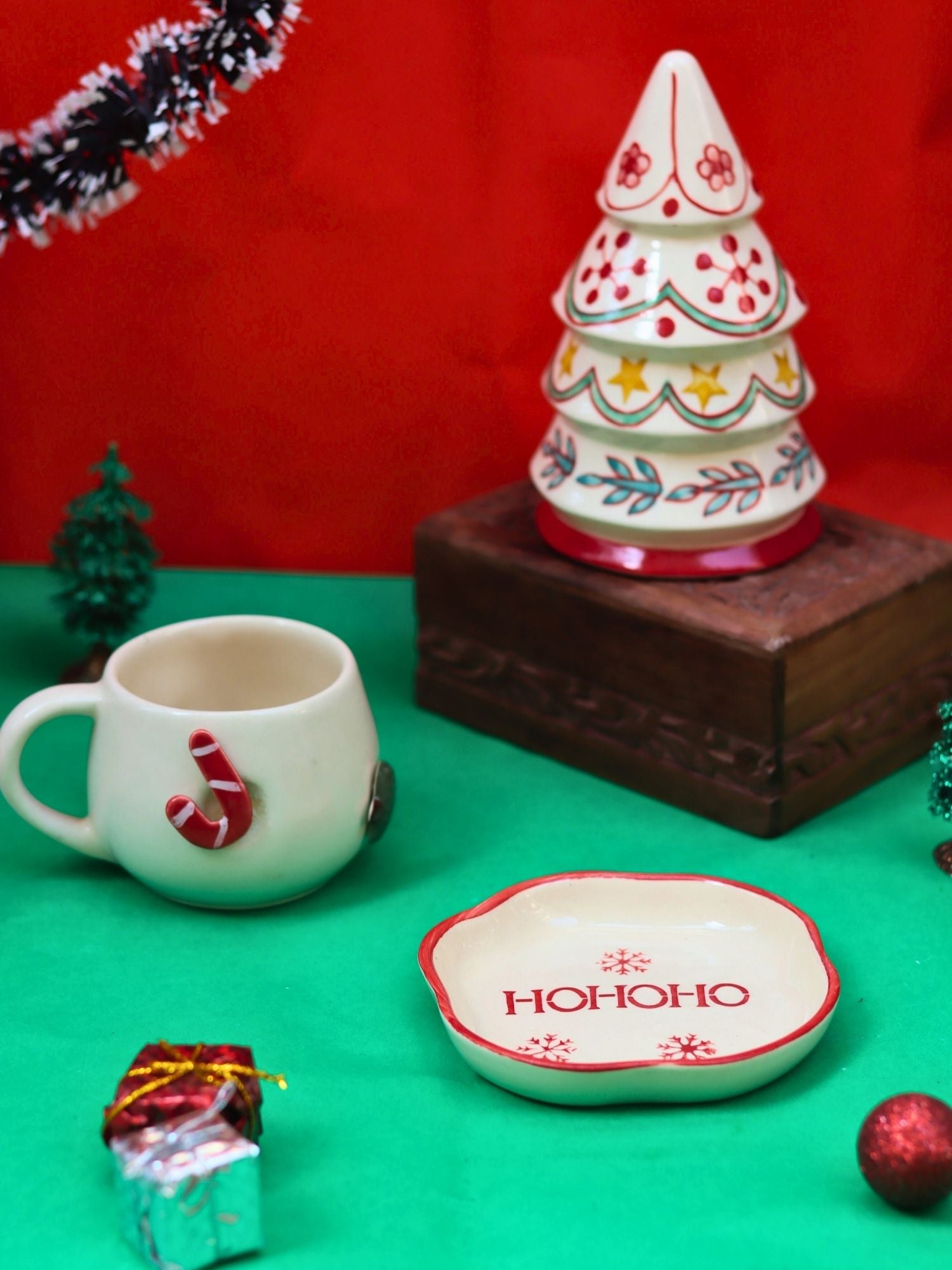 Set of 3 - Sparkle christmas combo made by ceramic