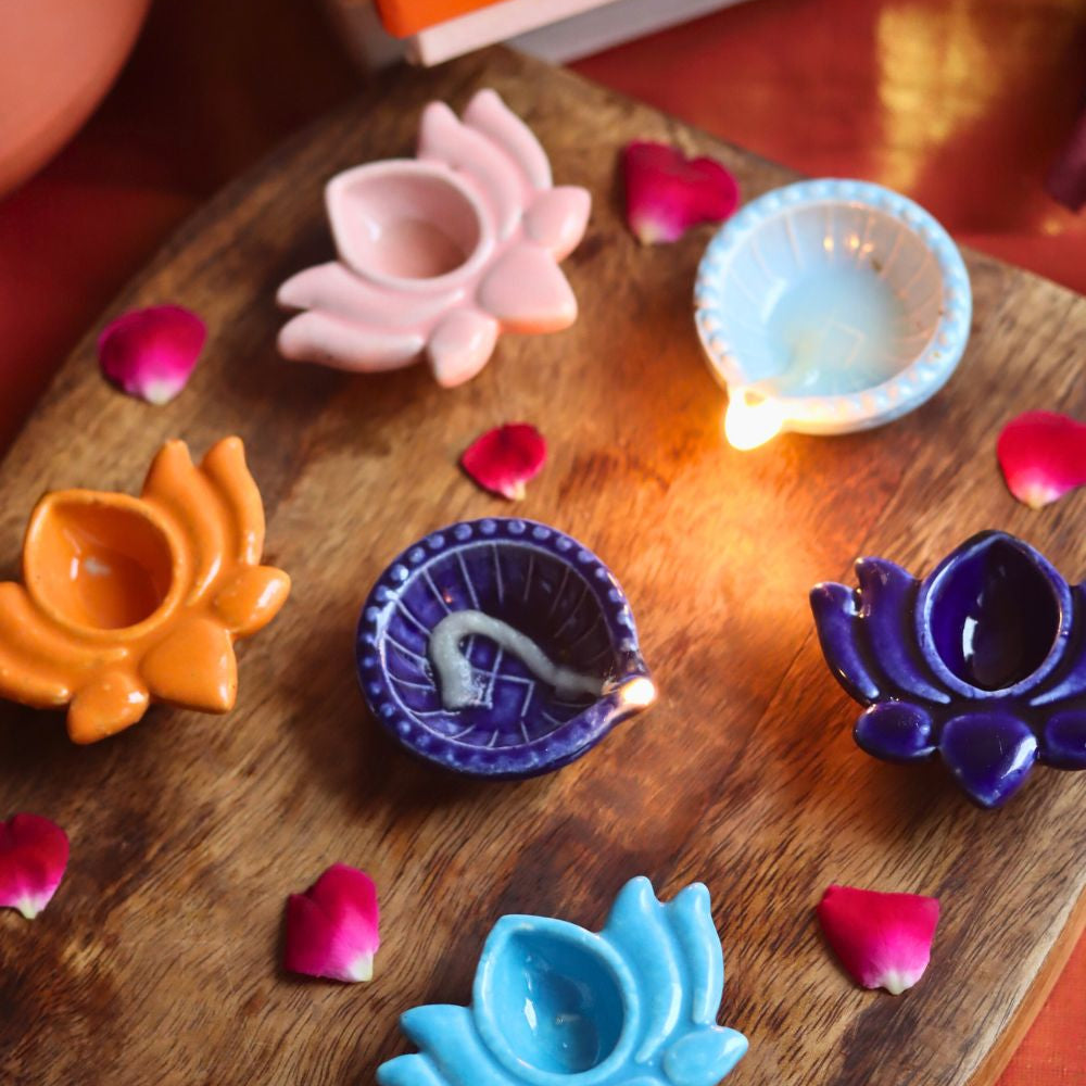 Handmade Set of 6 - Diwali Diya combo (for the price of 5)