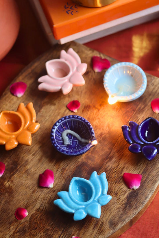 Handmade Set of 6 - Diwali Diya combo (for the price of 5)