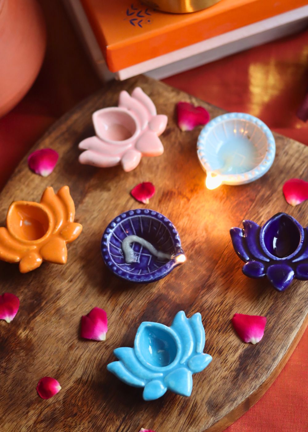 Handmade Set of 6 - Diwali Diya combo (for the price of 5)