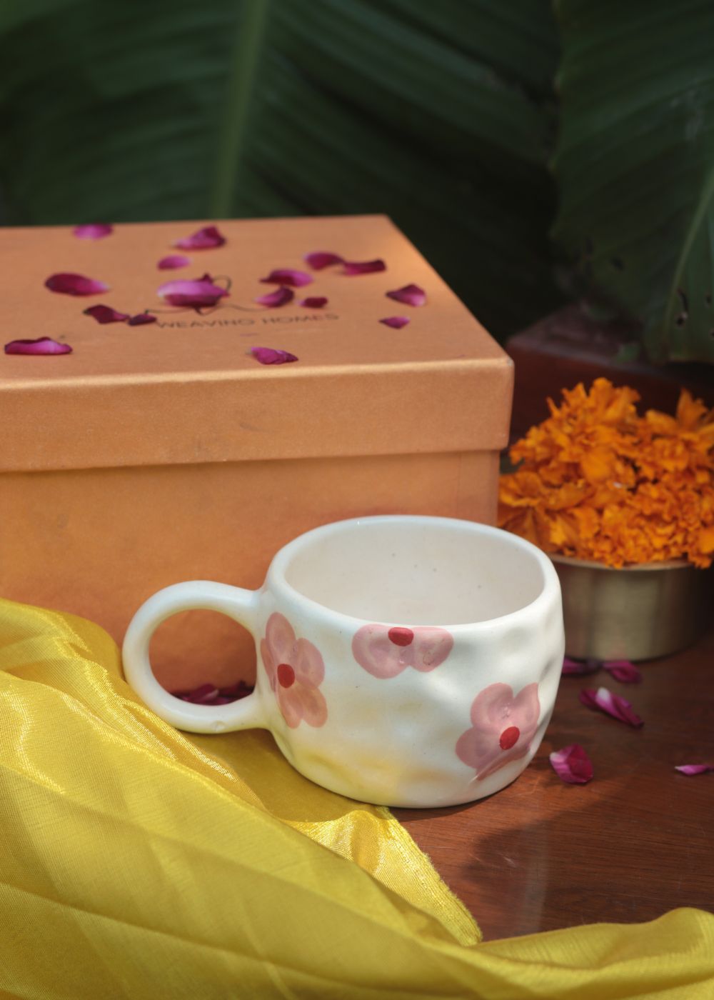 Floral Bliss Mug Diwali Gift Box handmade in india