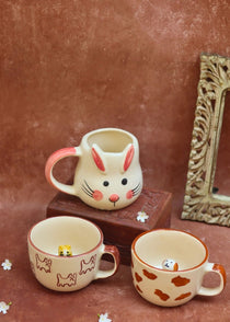 handmade Bunny, Dog & The OG Cat Mug