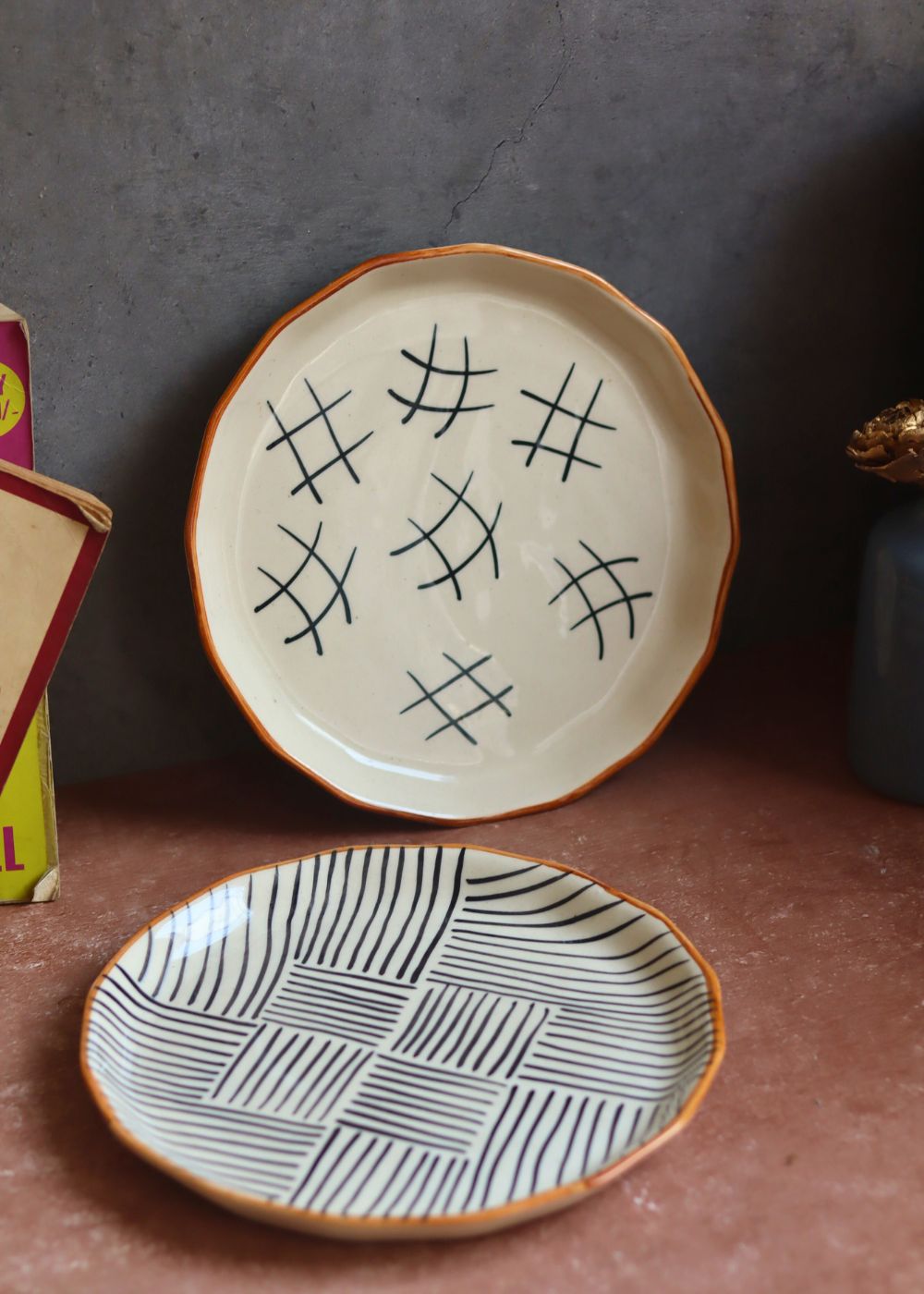 All lines & Tic Tac Toe Snack Plates