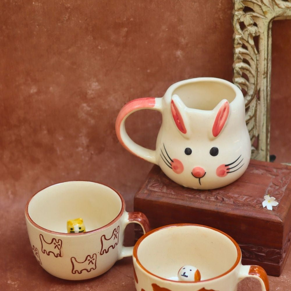 Bunny, Dog & The OG Cat Mug made by ceramic