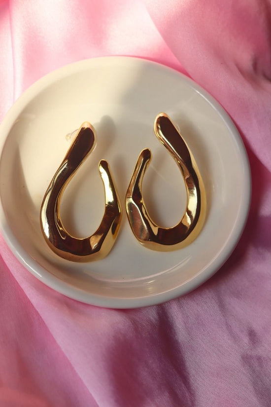 Golden Arcs Earrings with premium quality material