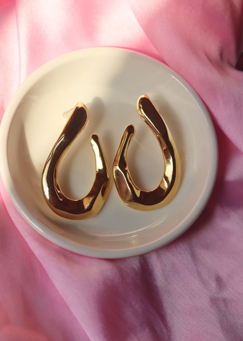 Golden Arcs Earrings with premium quality material