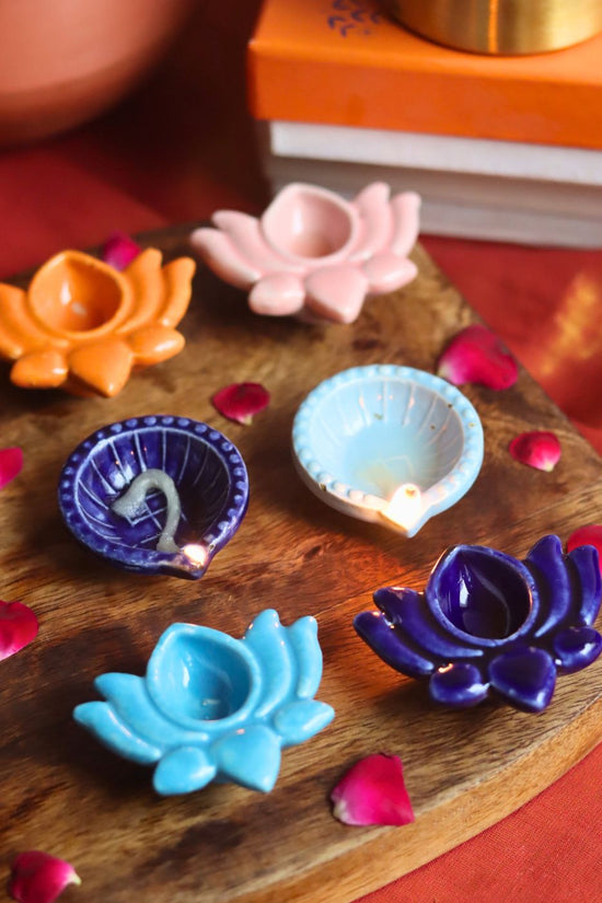 Set of 6 - Diwali Diya combo (for the price of 5) with premium quality material