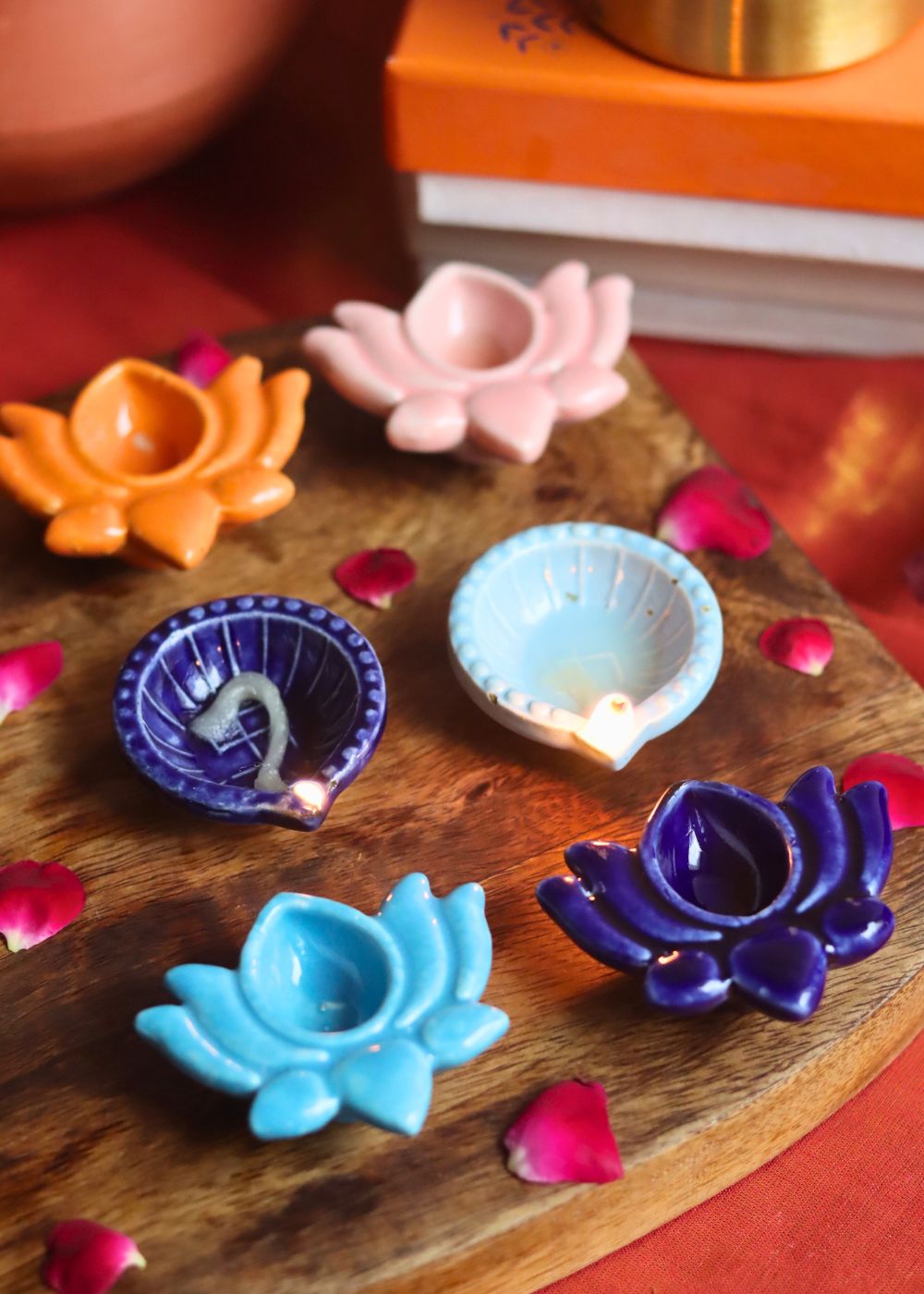 Set of 6 - Diwali Diya combo (for the price of 5) with premium quality material