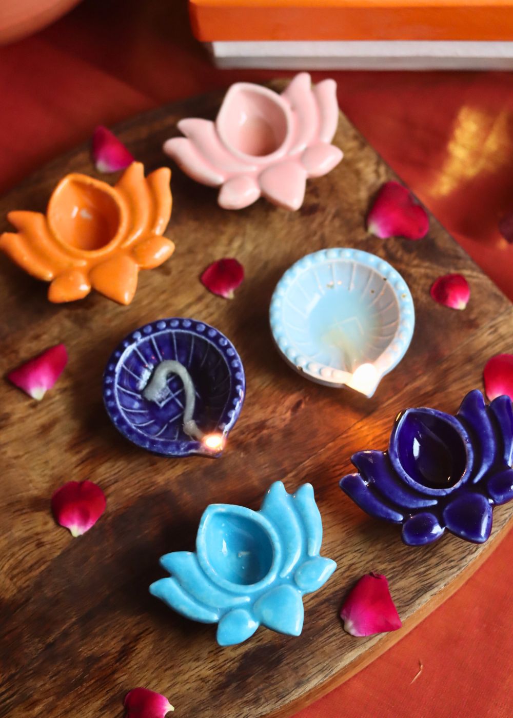 Set of 6 - Diwali Diya combo (for the price of 5) handmade in India