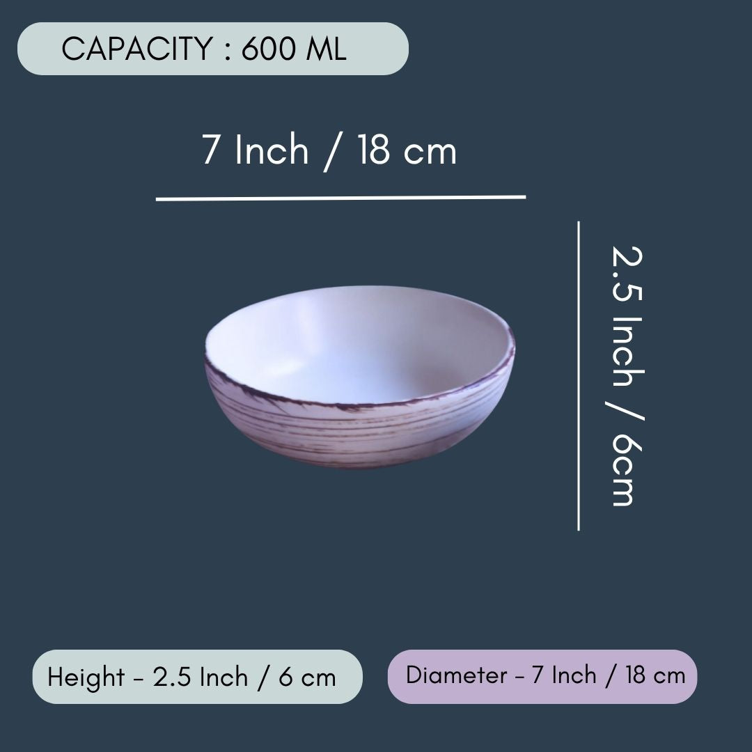 Brown & White Curry Bowl - (Set of 4 - GET 2 FREE)