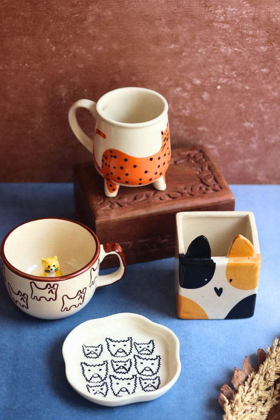 Set of 4 kitty Combo made by ceramic