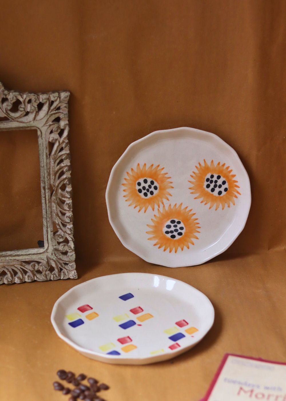 handmade Sunflower & Crayon Plates