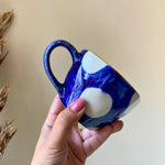 blue & gold polka mug made by ceramic 