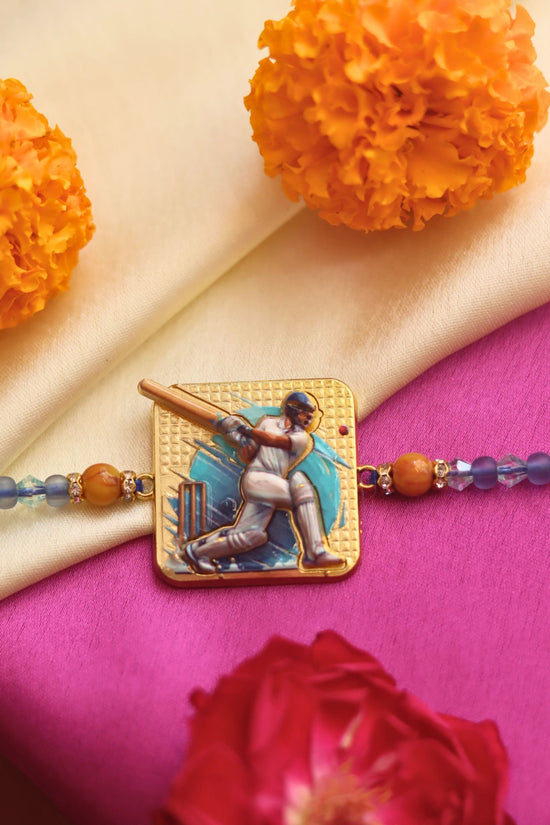 ⁠Batsman Rakhi handmade in India