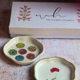 Roses & Daisy Handmade Dessert plate in a Gift Box with premium quality material