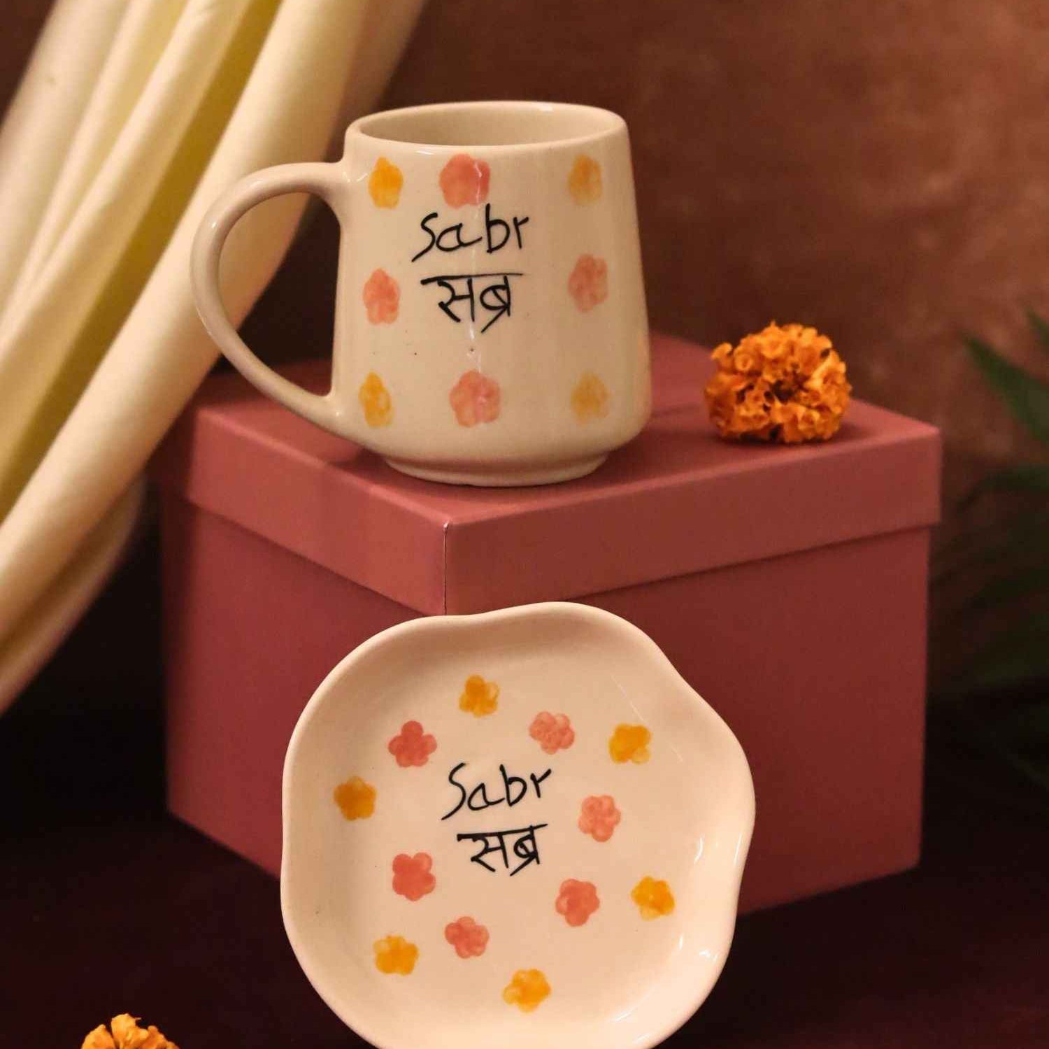 Sabr Mug & Handmade Dessert Plate in a Gift Box