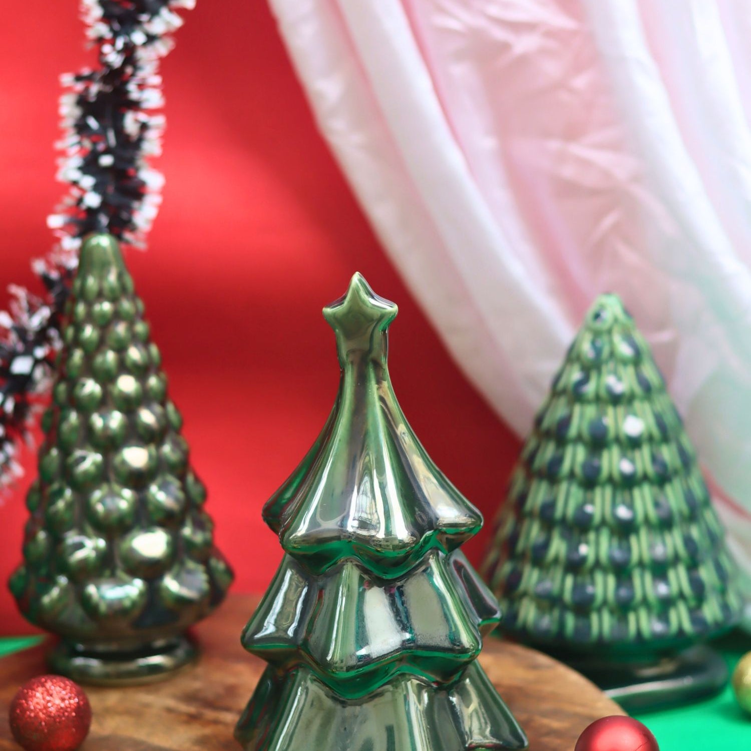 handmade Set of 3 - Evergreen Glow Christmas tree combo fi=or this christmas festive season