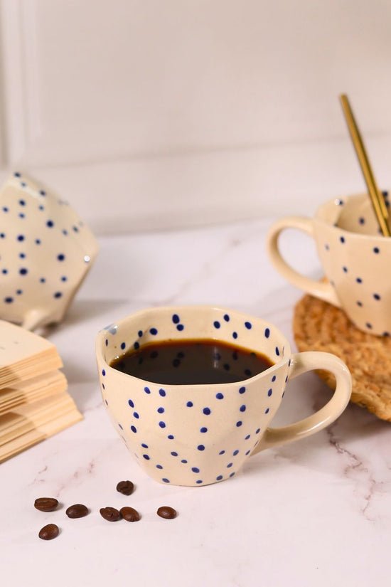Handmade Blue Polka Mug