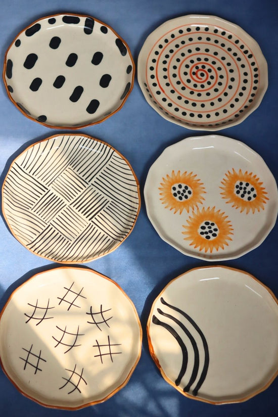Handmade Set of 6 Handmade Snack Plates (for the price of 5)