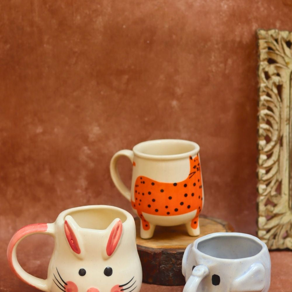handmade Ele, Dog & Cat Mug - Best Selling Combo of 3