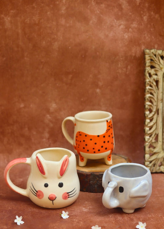 handmade Ele, Dog & Cat Mug - Best Selling Combo of 3
