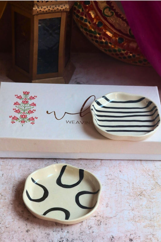 Abstract & Zebra Handmade Dessert plate in a Gift Box made by ceramic