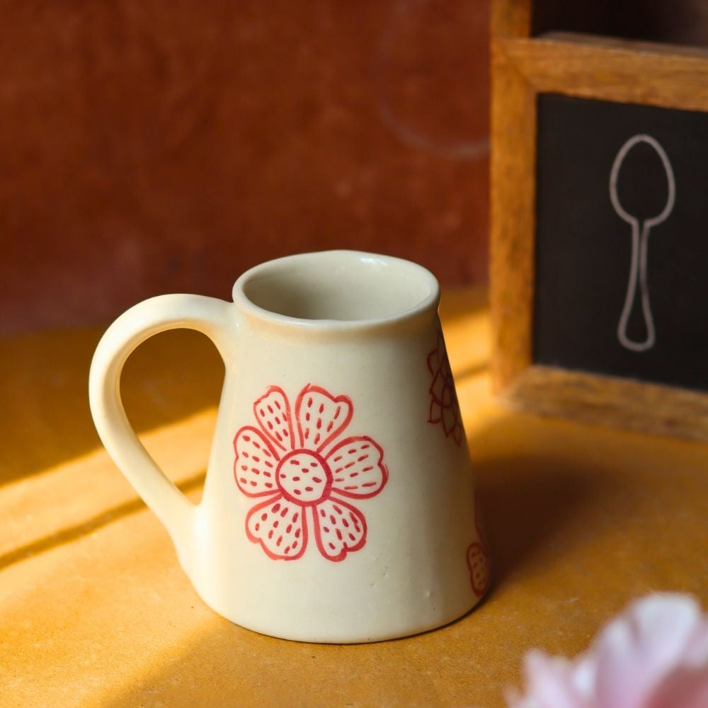 handmade Red Floral Embrace Mug