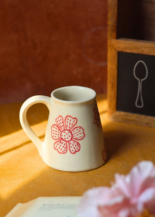 handmade Red Floral Embrace Mug