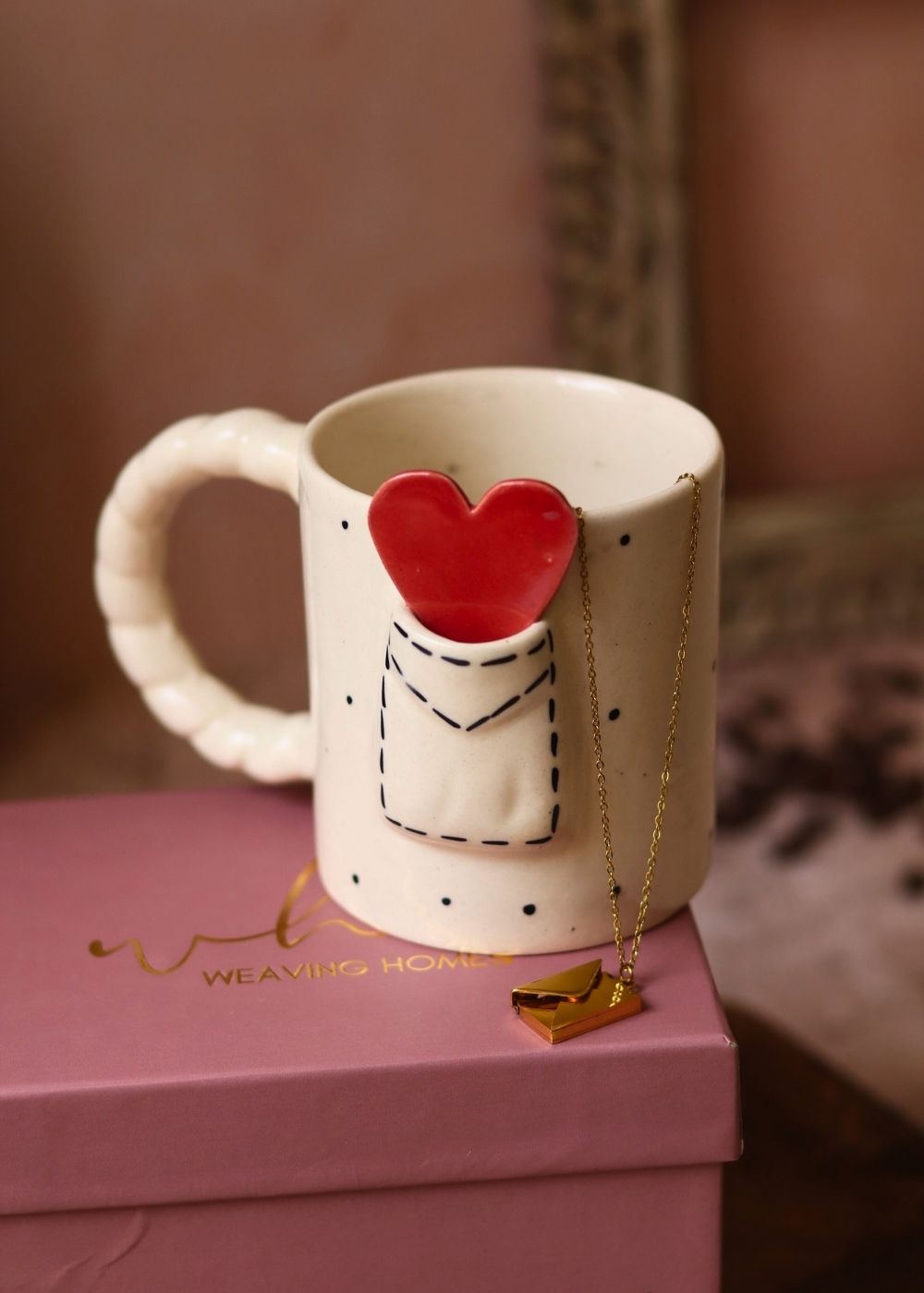 Love Letter Mug & Love Letter Necklace in a Gift Box with premium quality material