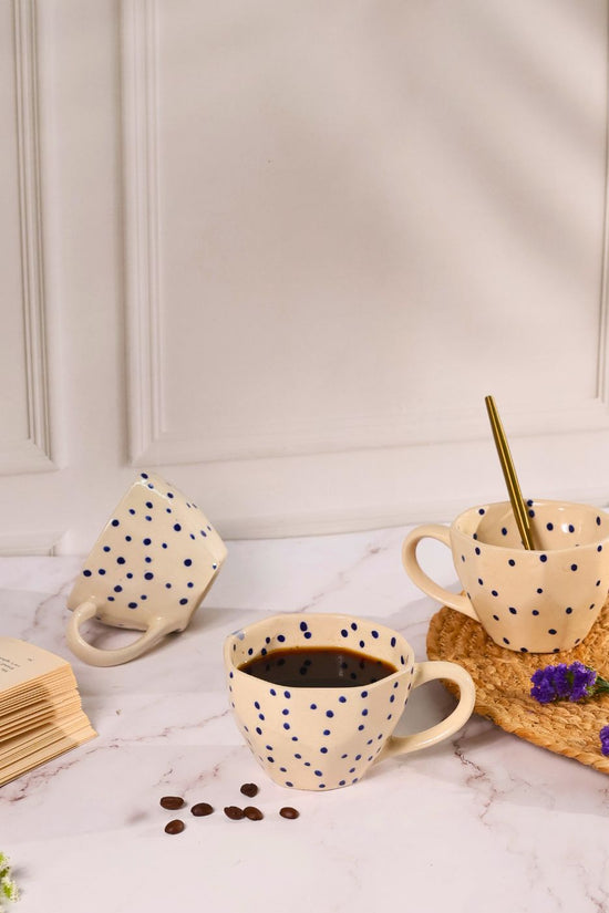 Blue Polka Mug made by ceramic