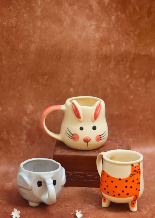 Ele, Dog & Cat Mug - Best Selling Combo of 3 made by ceramic