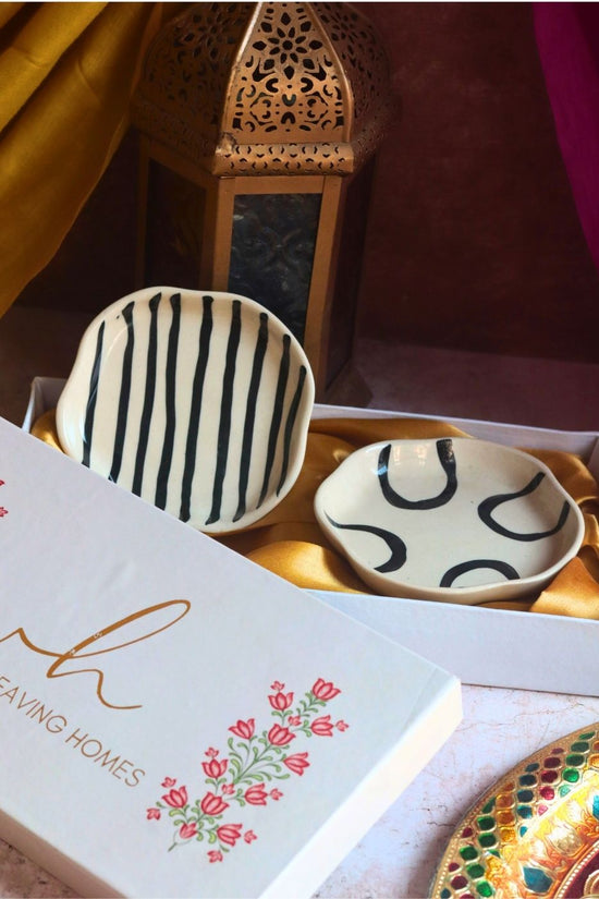 Abstract & Zebra Handmade Dessert plate in a Gift Box with premium quality material