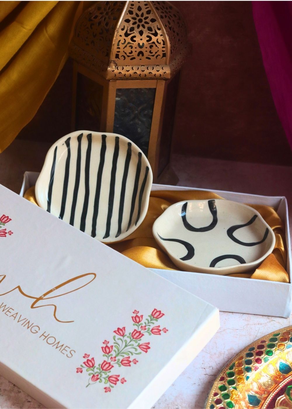Abstract & Zebra Handmade Dessert plate in a Gift Box with premium quality material