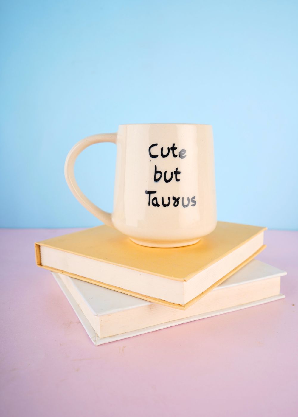 cute but taurus mug handmade in india