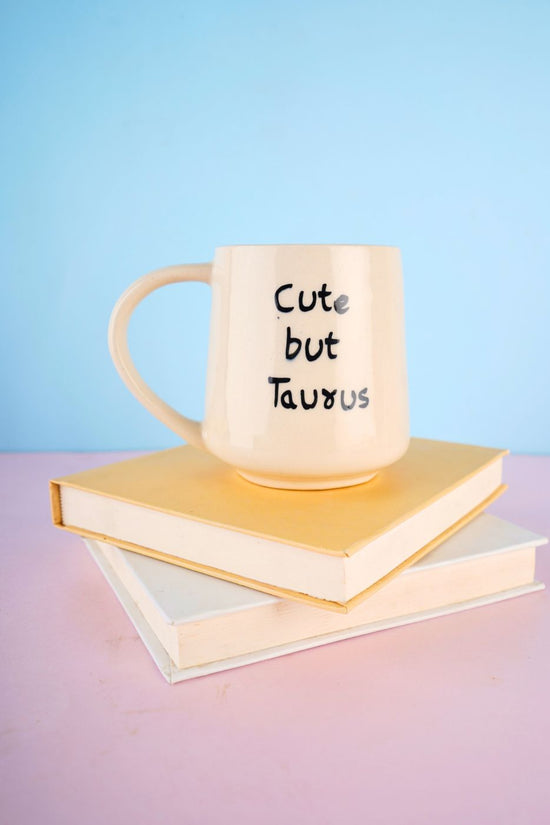 cute but taurus mug handmade in india