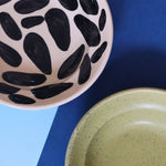 Army Green & Pebble Pasta Plate handmade in india