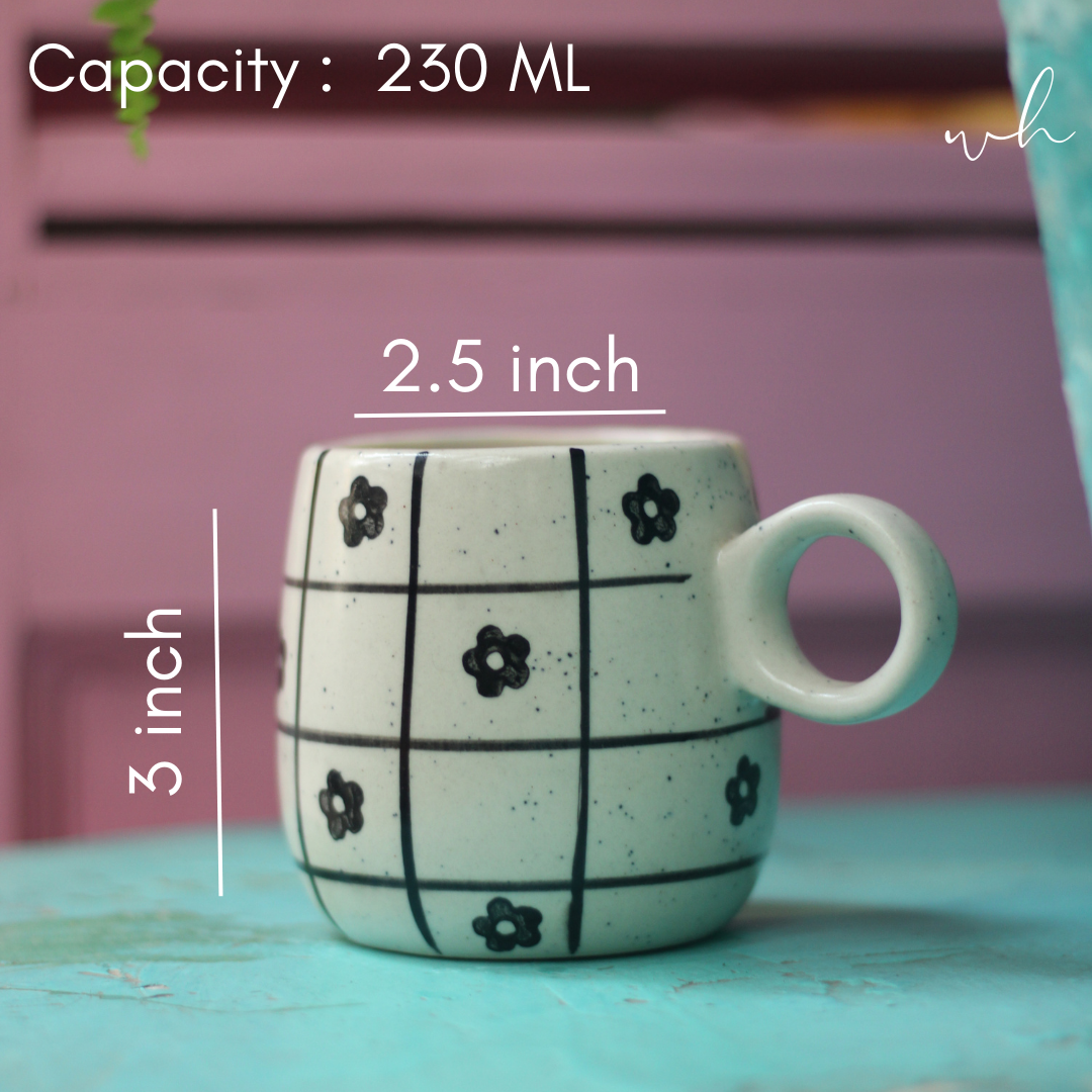 Chequered mug height & weight