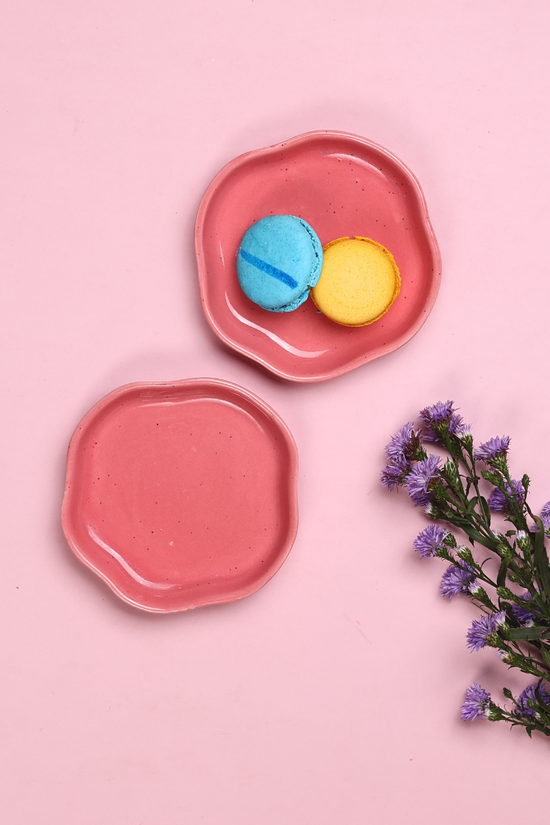 Salmon Pink - Handmade Dessert Plate