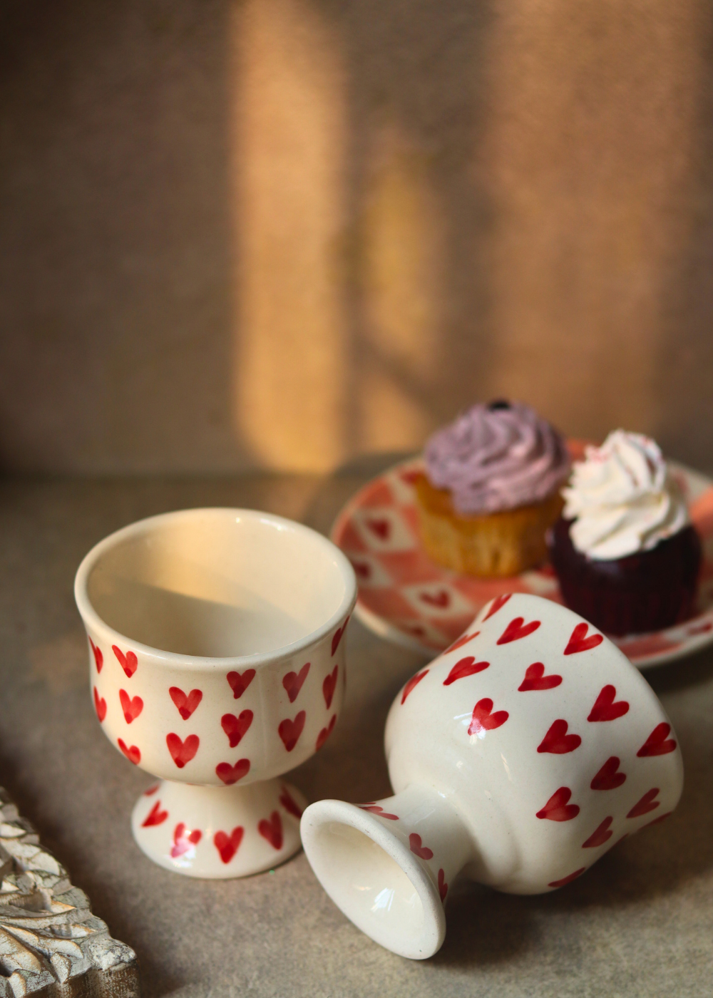 all heart goblet made by ceramic 