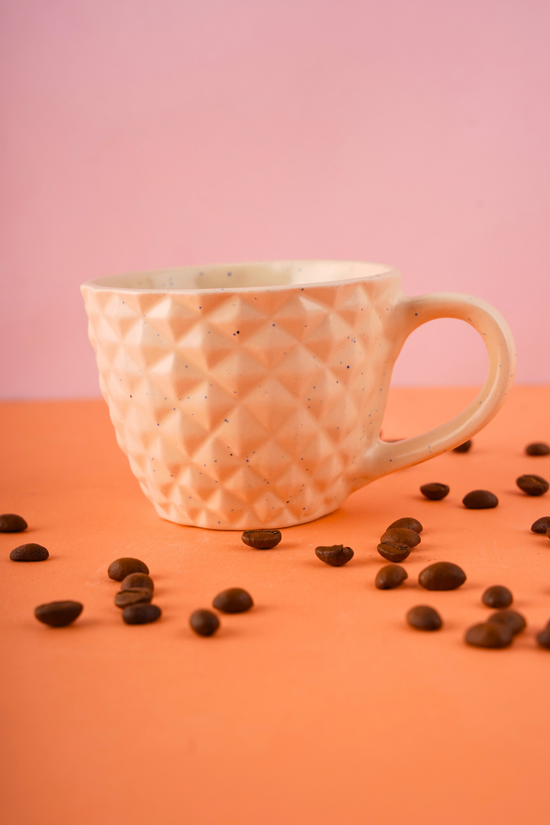 handmade white diamond mug