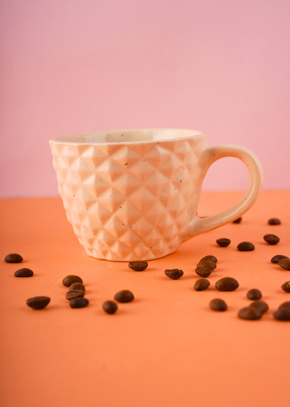 handmade white diamond mug